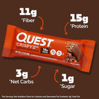 Quest Nutrition Crispy Chocolate Caramel Pecan Hero Protein Bar, 15g Protein, 1g Sugar, 3g Net Carb, Gluten Free Protein Snack, Keto Friendly, 4 Count