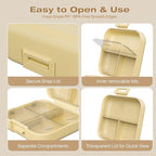 Small Travel Pill Box, Double Layer 7-Compartments Pill Organizer, 3.1" x 3.1" x 1.4" Portable Weekly Pill Case Container for Pocket, 7 Day Compact Medicine Holder for Vitamins, Fish Oils Yellow