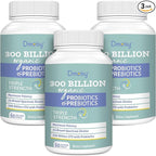 Probiotics for Women and Men, 300 Billion CFU 24 Strains Probiotics + 15 Organic Herbs Prebiotics Blend, Shelf Stable Gut Health Supplement for Digestive Immune & Whole-Body Health, 6 Month Supply