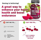 Sugar Free Vegan Beet Root Gummies for Blood Pressure, Beetroot Gummies with L-Citrulline and Hawthorn Extract, Peach Flavor Beet Chews for High Blood Pressure, 60 Count