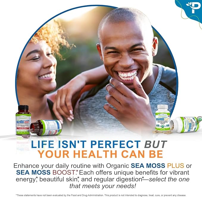 Power By Naturals Sea Moss Plus – USDA Organic Irish Sea Moss Capsules with Bladderwrack & Burdock Root – Immune Support – Vegan, Non-GMO, Gluten-Free – 120 Capsules, 2-Pack (2-Month Supply)