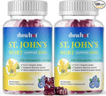 duwhot St John's Wort Gummies 600mg, 3 in 1 Organic Herbal Supplements for Stress Relief, Nervous System Support, with Ashwagandha & Holy Basil Extract for Adults & Kids, Non-GMO, Vegan, 120 ct.