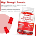 Red Yeast Rice with Coq10 Gummies Sugar Free, Red Yeast Rice Supplement