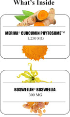 Durable Turmeric - 1250 mg Meriva Curcumin, 29X More Absorption + Boswellia – Joint Comfort, Mobility & Healthy Inflammation – Doctor Formulated, Vegan, Non-GMO, Made in USA (180 Capsules)