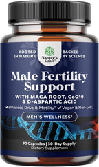 Pre Conception Male Fertility Supplement - Semen Volume Booster with CoQ10, Maca Root, Methyl Folate & D-Aspartic Acid - Mens Fertility Supplement for Sperm Motility - Conception for Him - 90 Count