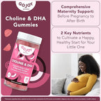 Prenatal Gummies with Choline & DHA - Preconception, Pregnancy & Postnatal Vitamins for Women - Choline 250mg + DHA 150mg - Vegan, Sugar-Free, Non-GMO