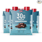 SlimFast Essentials 30g Protein Shake Chocolate, Protein Shakes Ready to Drink, Muscle Support, 1g Sugar, 25 Vitamins and Minerals, 3g Net Carbs, Ultimate Chocolate, 12 Count