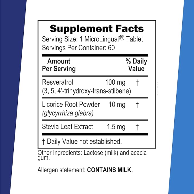 Superior Source Resveratrol 100 mg - Dietary Supplement for Healthy Aging - Supports Brain & Heart Health - Non-GMO & Gluten-Free - 60 MicroLingual Instant-Dissolve Tablets
