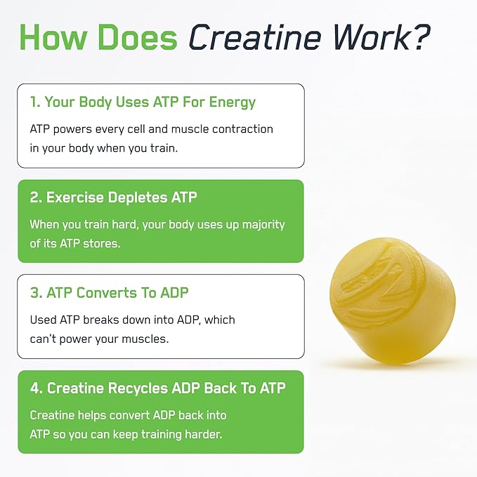 SteelFit Creapure Creatine Monohydrate Gummies for Men & Women, Lemon Lime - Gym Workout Nutritional Supplements for Muscle Gain, Brain Health & Strength Building Dietary Supplement, 120 Gummies