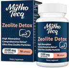 2300 MG Zeolite Detox Capsules - Activated Charcoal & Bentonite Clay, Highly Absorbable Full Body, Liver & Gut Cleanse, Zeolite Clinoptilolite（90 Capsules）