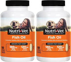 Nutri-Vet Fish Oil Supplement for Dogs,Omega 3,Fish Oil for Dogs,Pet Supplies,Pet Vitamins and Supplements,EPA DHA Formula,Puppy Vitamins,Shed Control,New Puppy Essentials,100 Count (Pack of 2)