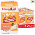 Bumble Bee Snack On The Run! Protein Snack Pack - Original Chicken Salad with Crackers - 10g Protein per Box - Ready to Eat Easy-Open Canned Chicken Salad (Pack of 12)