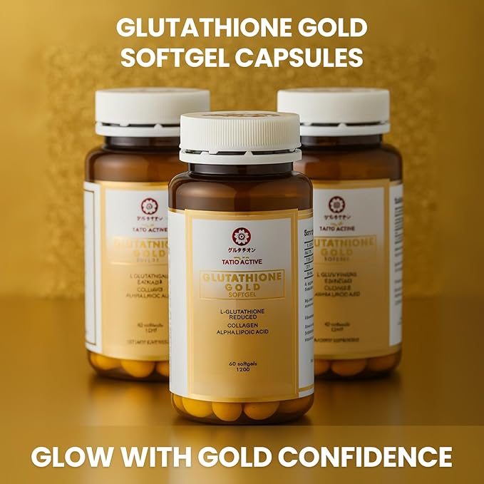 Made in Japan Advanced Gold Glutathione Capsules with Collagen, Vitamin C, and Antioxidants Supplement for Radiant, Youthful-Looking Skin, Collagen Production & Even Skin Tone – 3 Bottles