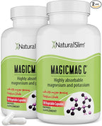 MagicMag C by NaturalSlim, Magnesium Citrate Capsules for Muscle Relaxation, Sleep Quality, Nerve Function & Electrolyte Support, Daily Magnesium Supplement for Men and Women, 100 Capsules