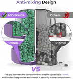 HIONXMGA Cute Pill Dispenser with 7 Large Compartments, Portable Pill Bottle Organizer with Wide Opening for Travel, Anti-Mixing Pill Container, Shatterproof BPA-Free, Includes 20 Pcs Labels, Purple