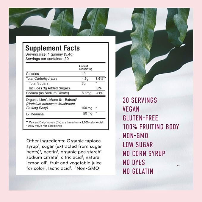 Microjoy Concentrate Gummies – Focus, Memory, Brain Health & Mood Support Supplement – Vegan, Non-GMO, Gluten-Free - Lemon Flavor (30 Servings)