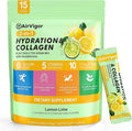 Electrolyte Collagen Powder Packets, 10g Collagen Protein Drink Mix for Hydration Recovery, Zero Sugar 2-in-1 Post Workout Rehydration, Joint Skin Muscle Support, 5 Vitamins, Lemon Lime