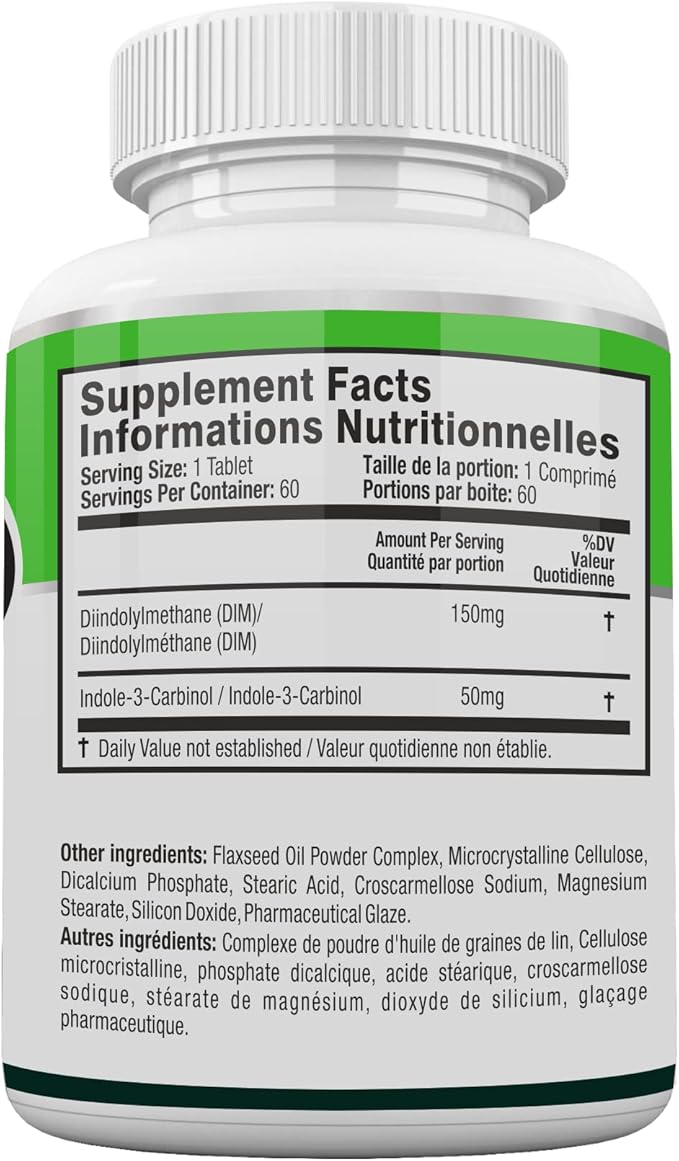 Estrogen-Blocker Supplement & Natural Anti Aromatase Inhibitor Pills for Men & Women DIM (Diindolylmethane) & Indole 3 Carbinol (I3C) Supplements for Hormone Balance