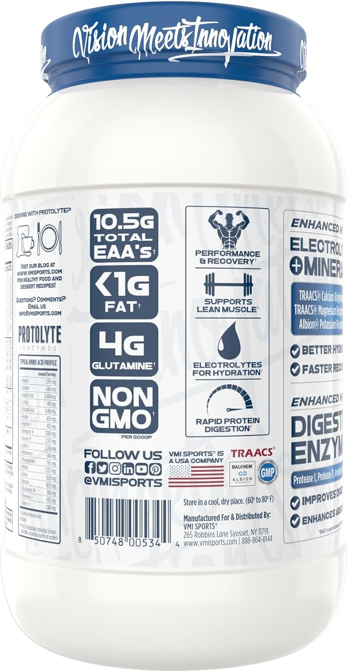 VMI Sports | ProtoLyte Whey Isolate Protein Powder | Low Calorie Whey for Weight Loss and Muscle Gain | Digestive Enzymes | Non-GMO (1.6 lb, Chocolate Fudge Cookie)