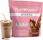 Flat Tummy Shakes - Chocolate, 20 Servings – Post GLP-1 Protein Supplement, High Protein, Zero Sugar, Keto-Friendly Meal Replacement with Clinically Studied Morosil®