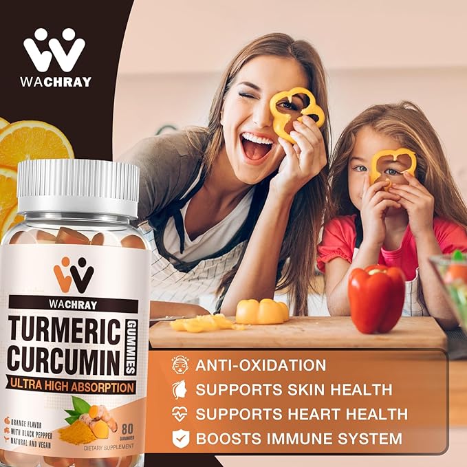 Turmeric Curcumin Gummies with Ginger & Black Pepper Extract - 3 Pack Tumeric Gummy Supplements for Pain Inflammation Joint Weight Health Support - Vegan, Organic, Gelatin-Free - for Adults and Kids