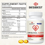 Ubiquinol CoQ10-600mg-Softgel, Active Form of Coq10 Ubiquinol Supplement with Vitamin E & Omega 3, 6, 9, High Absorption-Coenzyme-Q10, Powerful Antioxidant for Energy Production, 240 Count