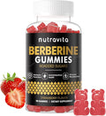 Nutravita Berberine Gummies with Ceylon Cinnamon 1500mg High Potency Berberine HCL Supplement for Immune and Metabolism Support, Sugar Free Organic Berberine Gummies Strawberry Flavor-1PACK