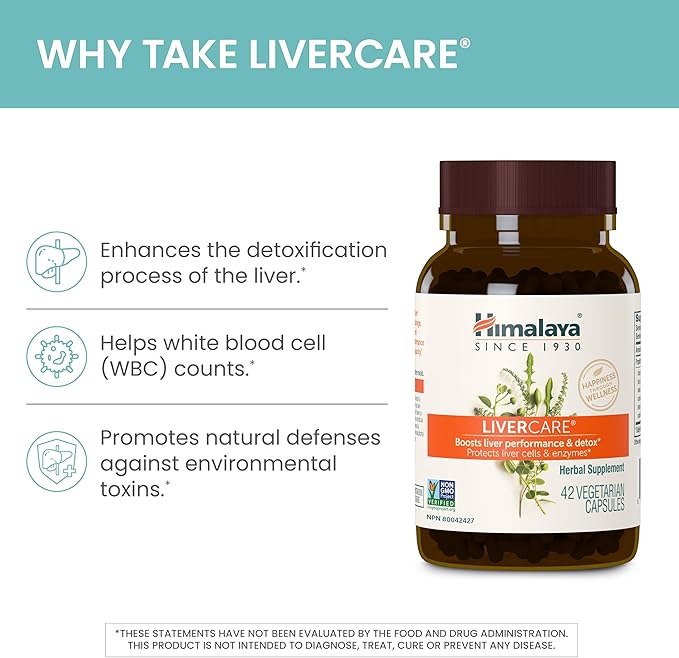 Himalaya LiverCare, 90 Day Supply - Herbal Liver Support Promoting Waste Elimination, Liver Cleanse, Detox, and Bile Production - Vegan, Non-GMO, Gluten Free, 375 mg, 180 Capsules