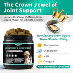 Advanced Dog Joint Supplement – 15-in-1 Glucosamine for Dogs with Chondroitin, MSM & Green Lipped Mussel – Hip & Joint Pain Relief Mobility Chews, Beef Flavor, 90Ct Breeds