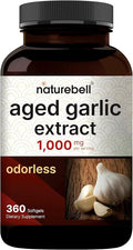 NatureBell Aged Garlic Extract 1,000mg, Over 2 Years Aged, 360 Odorless Softgels – Allium sativum – Made with MCT Oil – Non-GMO, Gluten Free