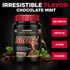 ALLMAX ISOFLEX Pure Whey Isolate Protein Powder - Gluten Free, Low Lactose, Sugar-Free - High-Protein, Clean, Keto-Friendly for Pre Post Workout Supplement for Women and Men | Chocolate Mint, 2lb