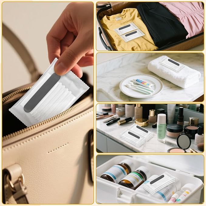 Hotel Vanity Kit Individually Wrapped Bulk Travel Cleaning Kit for Hotels Disposable Travel Size Hotel Hospitality Supplies Hygiene Kits for Homeless in Bulk Square Cotton (200)