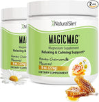 NaturalSlim Magicmag Pure Magnesium Citrate Powder Stress, Constipation, Muscle, Heart Health, and Sleep Support | Honey Chamomile Flavored Magnesium Supplement - 8oz Drink Mix (2 Pack)