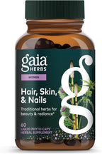 Gaia Herbs Hair, Skin & Nails - Supplement to Support Healthy Skin, Hair & Nail Health* - Astaxanthin, Horsetail, Gotu Kola & Burdock - 60 Vegan Liquid Phyto-Capsules (30 Servings)