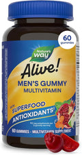 Nature’s Way Alive! Men’s Multivitamin Gummies, Daily Gummy Vitamin for Men, Supports Cellular Energy Metabolism, Immune Health, Muscle Function*, With Vitamins A, C, D3, Zinc, Vegetarian, 60 Count