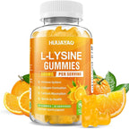 L-Lysine Gummies 500mg, Lysine Gummies Supplement for Immune Support & Skin Health, Collagen Formation Support, Vegan, Gluten Free Chewable Supplement for Adults & Kids, Orange Flavor, 60 Count