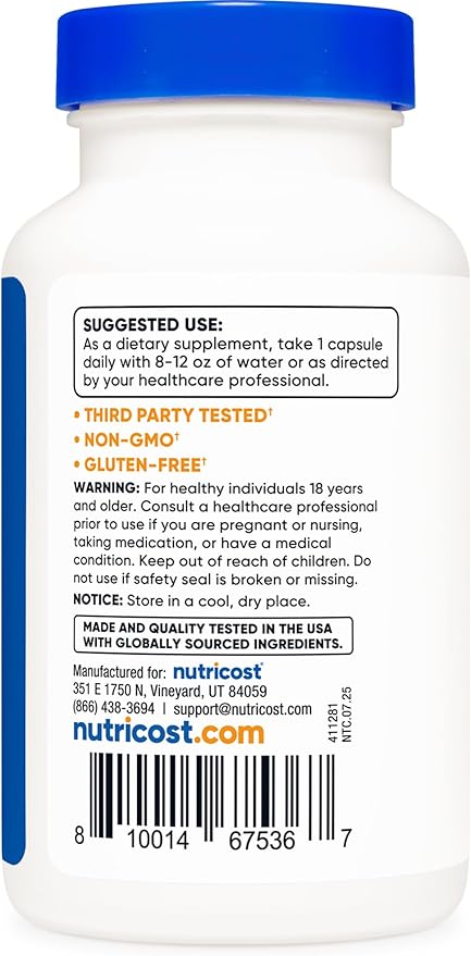 Nutricost N-Acetyl L-Cysteine (NAC) 600mg, 120 Vegetarian Capsules - Non-GMO, Gluten Free, Vegetarian Caps (Pack of 2)