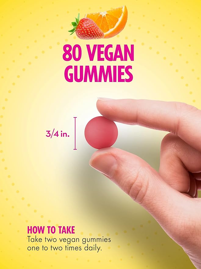 Sundance Hair, Skin, and Nails Gummies with Biotin | 2500 mcg | 80 Count | Fruit Flavor Vitamin | Vegan, Non-GMO & Gluten Free Supplement