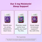 OLLY Muscle Recovery Sleep Gummies, Sleep and Sore Muscle Support, 3mg Melatonin, Tart Cherry, Vitamin D, Berry Flavor - 40 Count