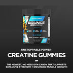 Bounce Pro Creatine Monohydrate Gummies for Men & Women, Low Calorie, 6G of Creatine per Serving, Vegan, Anti-Melting, Gluten-Free, Non-GMO, 2g of Creatine per Gummy (30ct, Blue Razz)