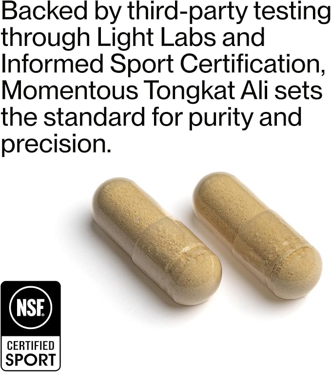 Momentous Tongkat Ali Supplement - Longjack Root Extract Powder for Men & Women - Supports Hormone Balance, Performance, & Mood - Natural Wellness - Informed Sport Certified - 400 mg - 30 Servings