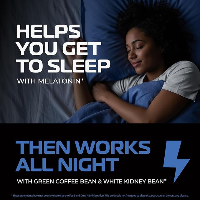 Night Time Fat Burner to Shred While You Sleep | Belly Fat Burner, Carb Blocker & Weight Loss Support Supplements | Lose Weight, Support Metabolism & Fall Asleep Fast | 60 Nighttime Diet Pills