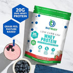 BioTrust Low Carb Lite, 20 Grams of Grass-Fed Whey Protein Isolate, 100 Calories, ProHydrolase Digestive Enzymes, Non-GMO, Free from Soy and Gluten, rBGH-Free (14 Servings) (Strawberries and Cream)