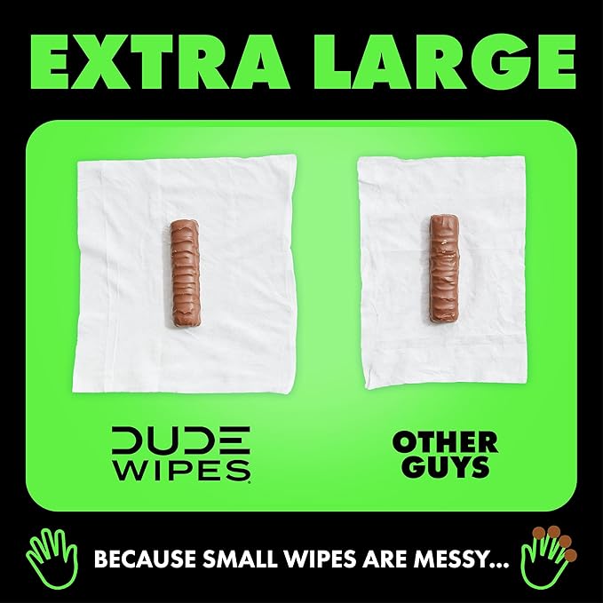 DUDE Wipes Herbal Relief Flushable Wipes - Extra-Large Adult Wet Wipes - 3 Pack (144 Count) - Infused with Soothing Witch Hazel, Geranium Essential Oils, Vitamin E, and Aloe - Septic and Sewer Safe
