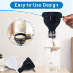 2Pack Protein Powder Container to go Portable Supplement Funnels for Filling Bottles with Protein Powder Compartment Pill Storage Great for Workout Travel to-Go Fitness(Black+White)
