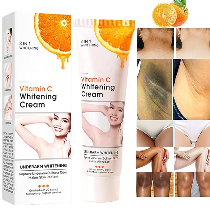 Vitamin C Skin Whitening Cream,Dark Spot Remover for Face,Skin Lightening Cream for Intimate Areas,Neck,Armpit,Elbow, Inner Thigh and Knees,Improve Underarm Dullness Odor