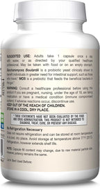 Jarrow Formulas Saccharomyces Boulardii + MOS Probiotics for Digestive Health and Intestinal Tract Support - 5 Billion CFU Per Serving - 180 Delayed Release Caps - Probiotic + Prebiotic - 180 Servings