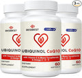 Ubiquinol CoQ10-600mg-Softgel, Active Coq10 Ubiquinol Supplement with Vitamin E & Omega 3, 6, 9, High Absorption-Coenzyme-Q10, Powerful Antioxidant for Energy Production, Tested, 180 Count