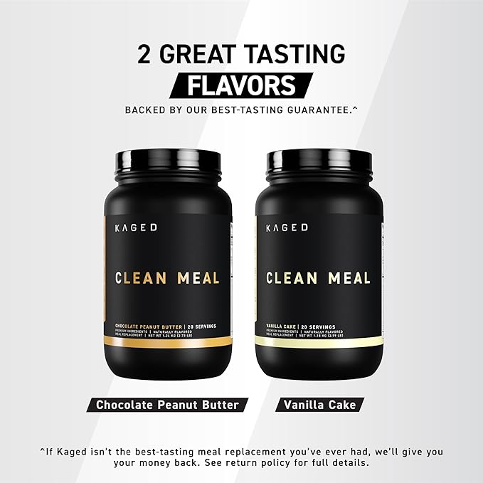 Kaged Clean Meal Powder | Vanilla Cake | Meal Replacement Shake | Whey Protein Isolate | Clean Carbs, MCT Oil Fats, Organic Vitamins and Minerals | Supplements for Men & Women | 20 Servings