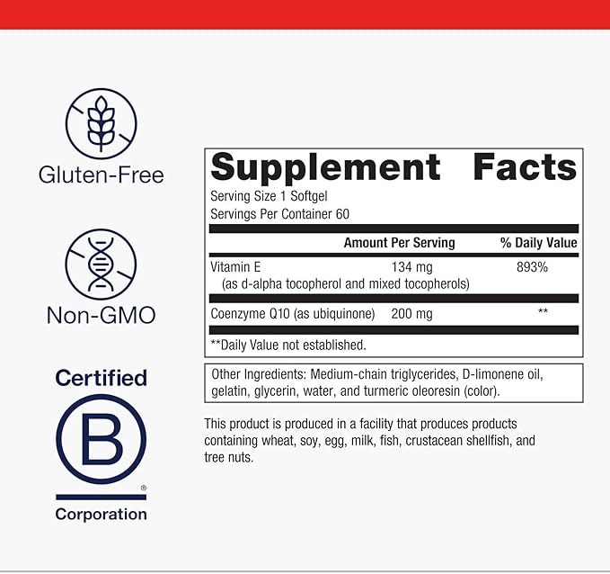 Metagenics CoQ10 ST-200 Supplement - High Absorption 200 mg Ubiquinone - Supports Heart, Energy & Antioxidant Health* - Non-GMO, Gluten-Free, Soy-Free - GMP Certified Facility - 60 Softgels
